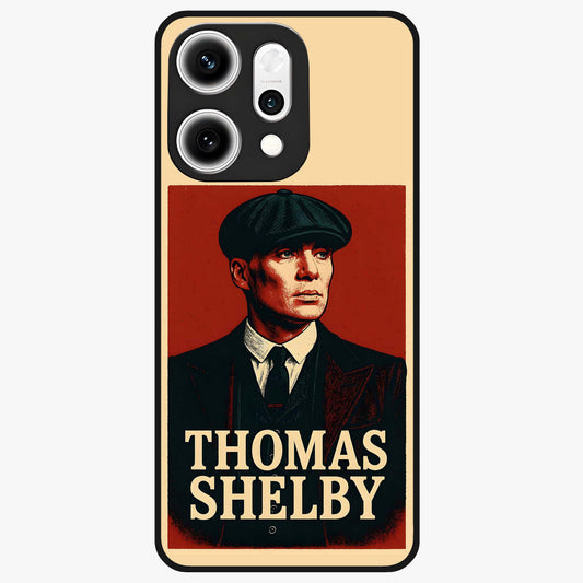 Vintage Mafia Authority Glass Case showing flat back view with bold vintage mafia inspired artwork and glossy glass finish.