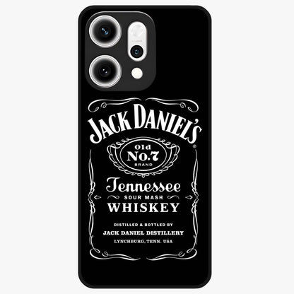 Vintage Whiskey Heritage Glass Case showing flat back view with classic whiskey inspired artwork and glossy glass finish.