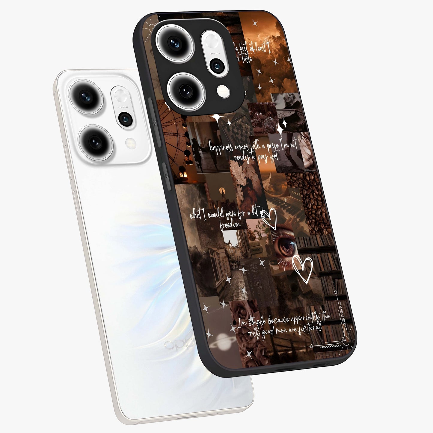 Bittersweet Aesthetic Chaos Glass Case displayed in angled mockup highlighting expressive abstract artwork and edgy aesthetic theme.