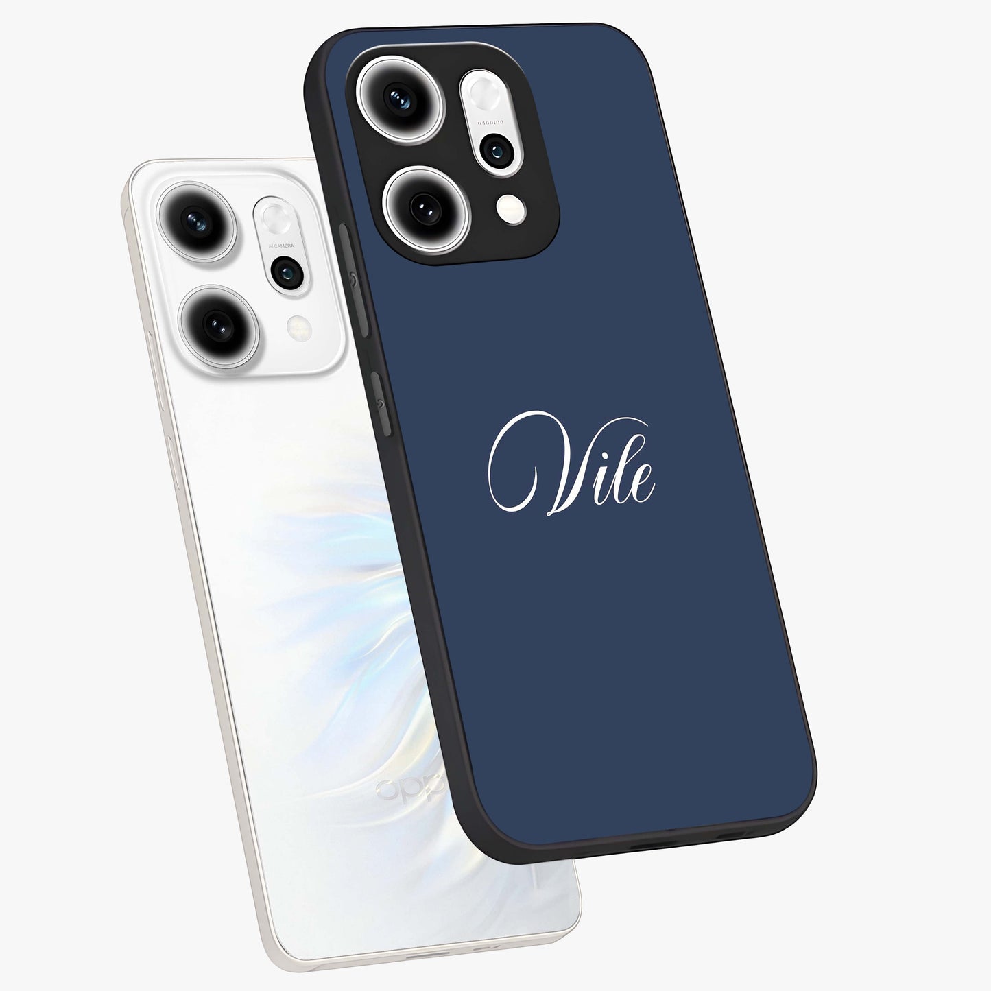 Blue Vintage Floral Pattern Glass Case showing flat back view with elegant vintage floral artwork and glossy glass finish.
