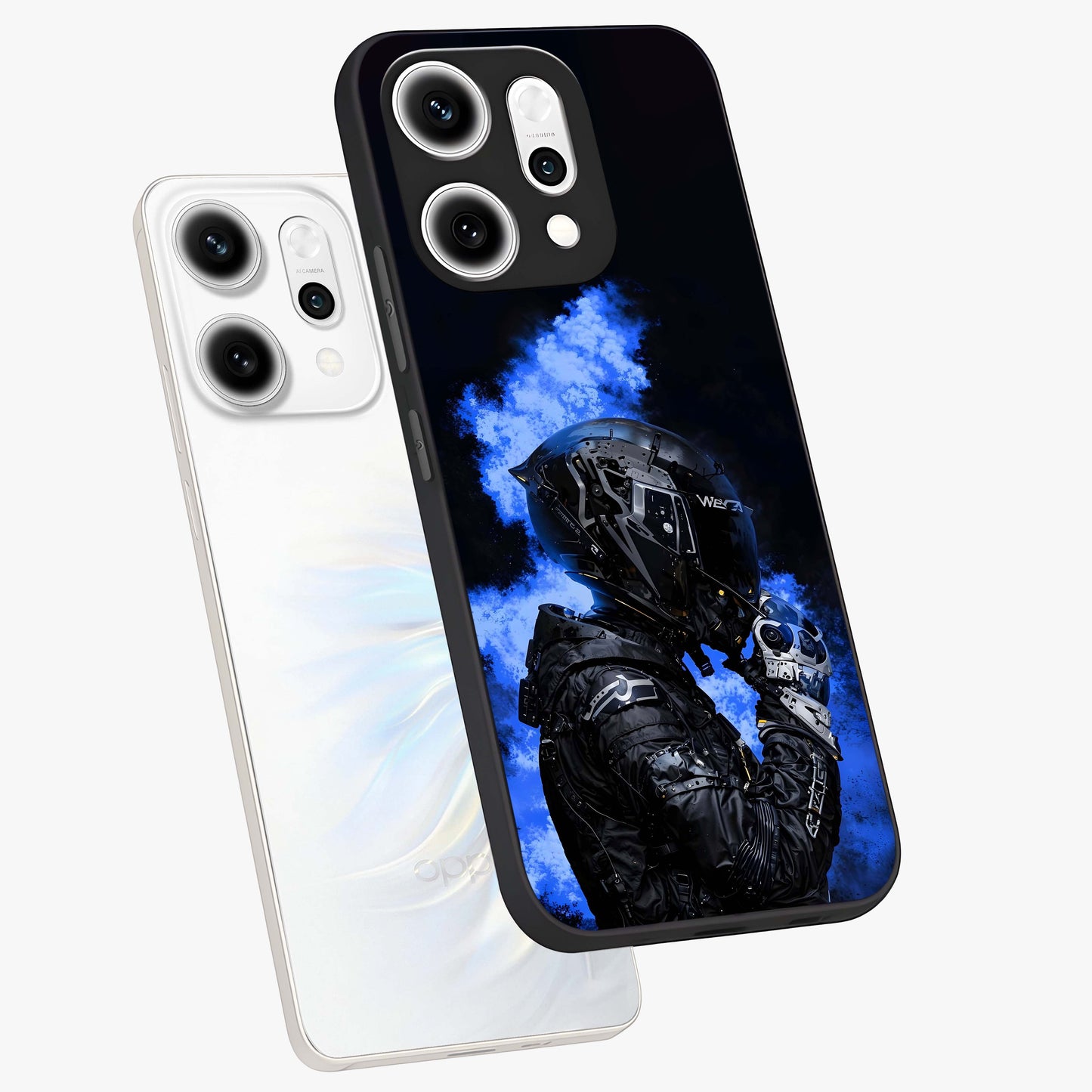 Cyber Sentinel Protocol Glass Case displayed in angled mockup highlighting digital cyber design with sci-fi aesthetic style.