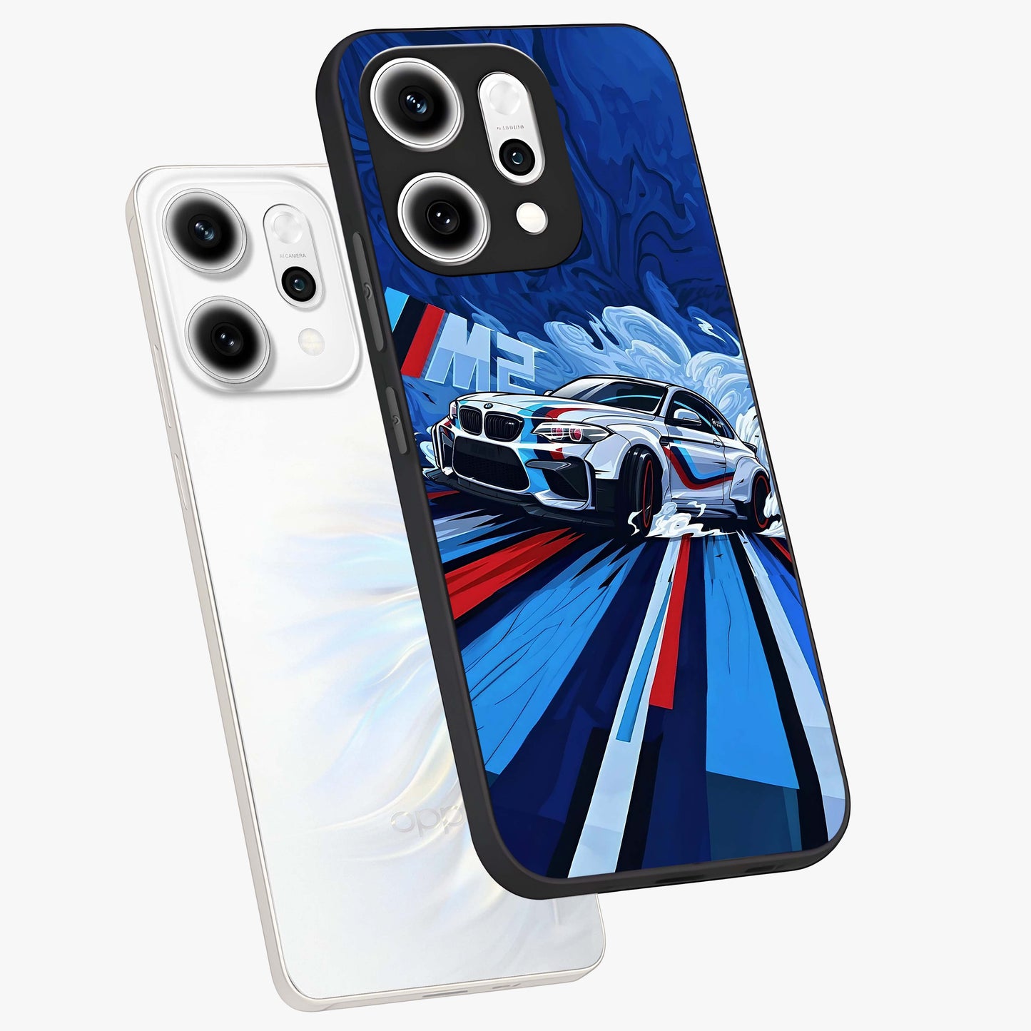 Drift Power Rush Glass Case displayed in angled mockup highlighting powerful drift car design with sporty aesthetic style.