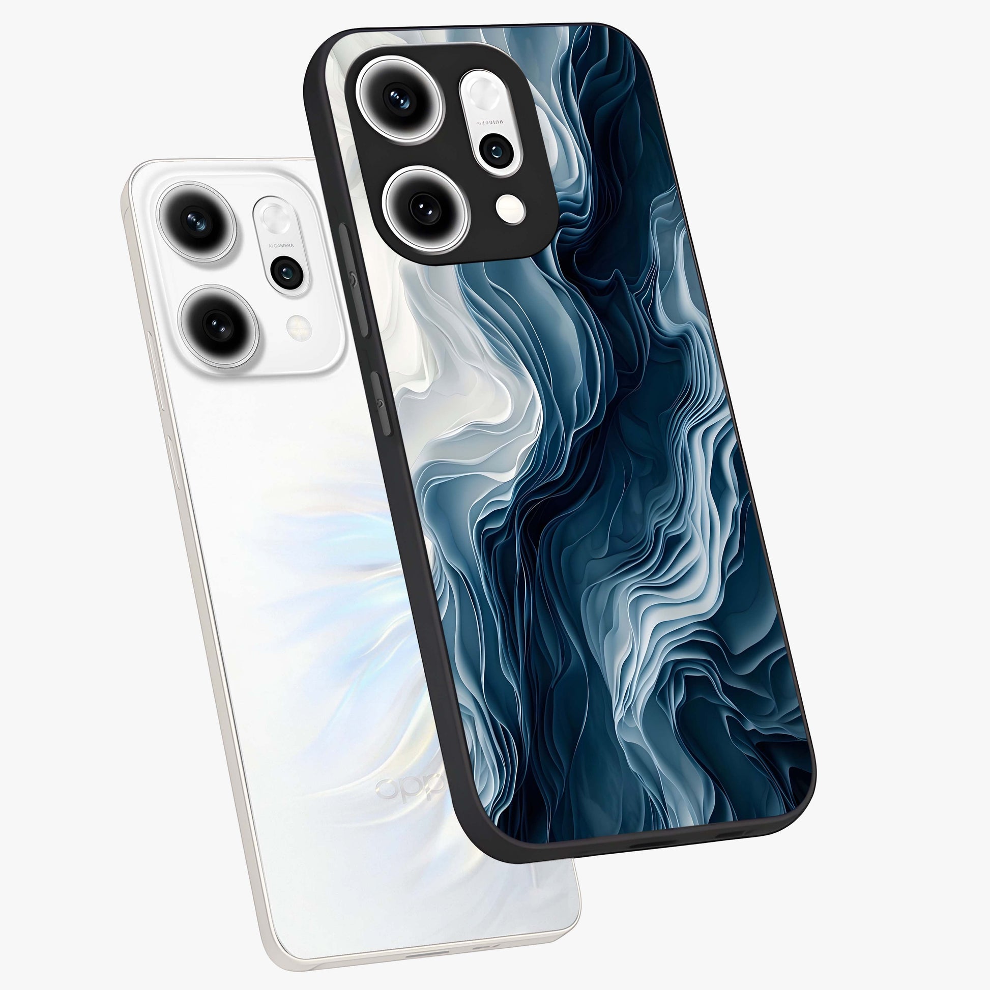 Ethereal Paper Marble Glass Case displayed in angled mockup highlighting elegant marble pattern with modern aesthetic style.