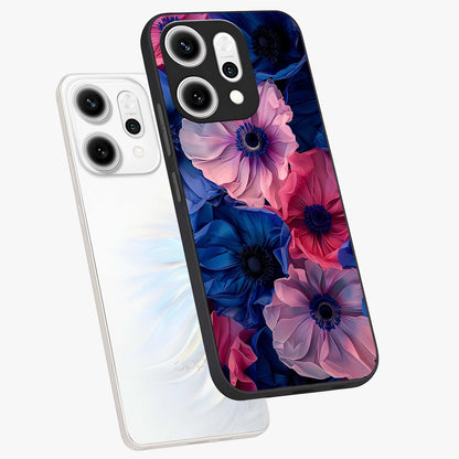 Flower Paper Art Pattern Glass Case displayed in angled mockup highlighting layered paper flower design with artistic aesthetic.