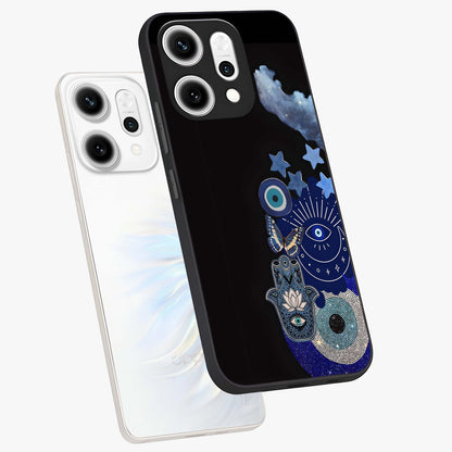 Galactic Charm Cluster Glass Case displayed in angled mockup highlighting luminous galaxy inspired design with dreamy aesthetic.