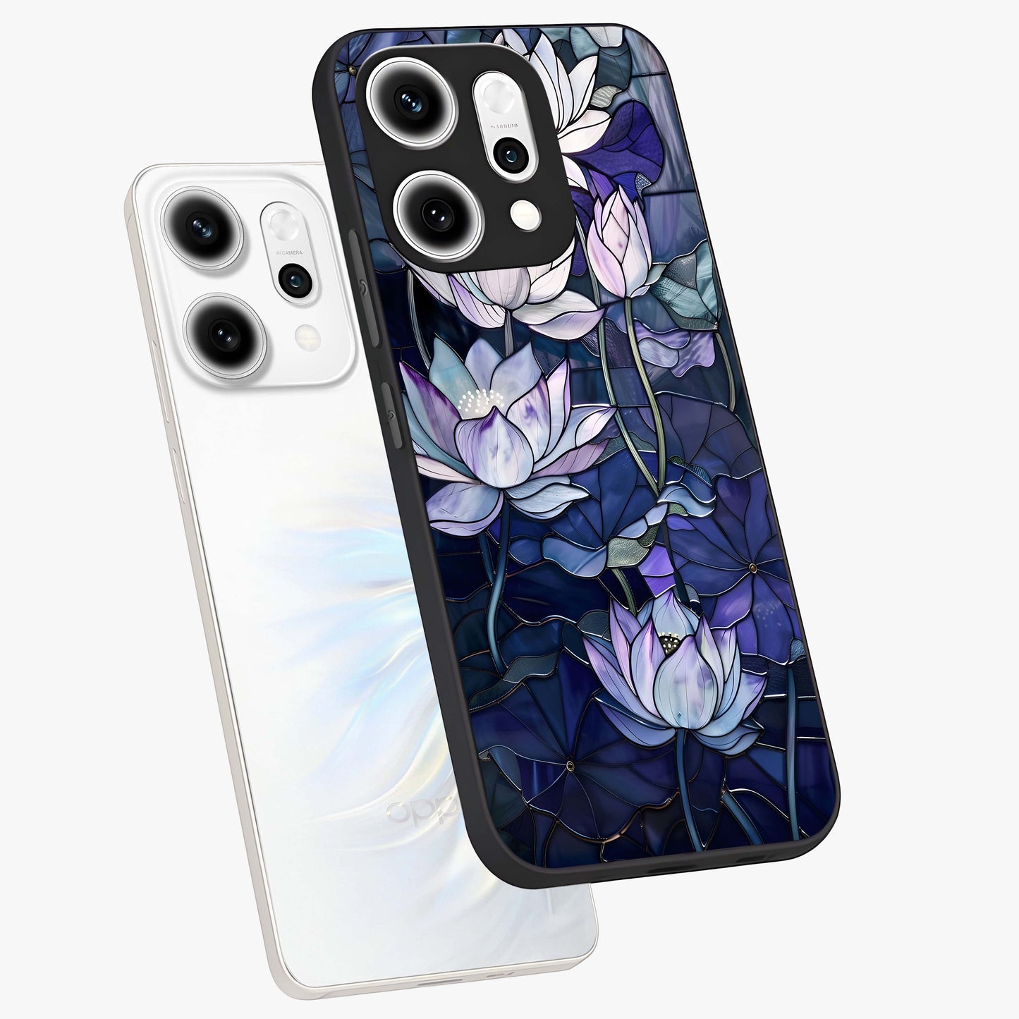 Gloss Petal Rush Glass Case displayed in angled mockup highlighting vibrant petal design with elegant floral aesthetic.