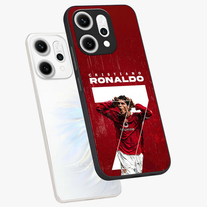 Goal Celebration Legacy Glass Case displayed in angled mockup highlighting energetic sports celebration design with bold athletic theme.