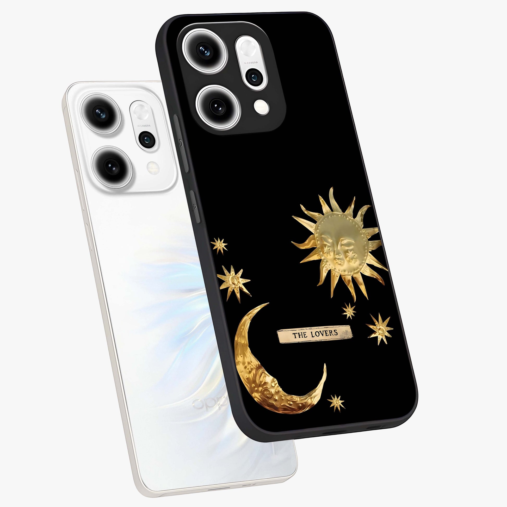 Gold Sun Blush Glass Case displayed in angled mockup highlighting radiant sun design with warm golden aesthetic.