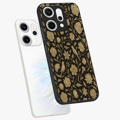 Golden Evil Eye Mandala Glass Case displayed in angled mockup highlighting protective evil eye symbol with golden mandala design.