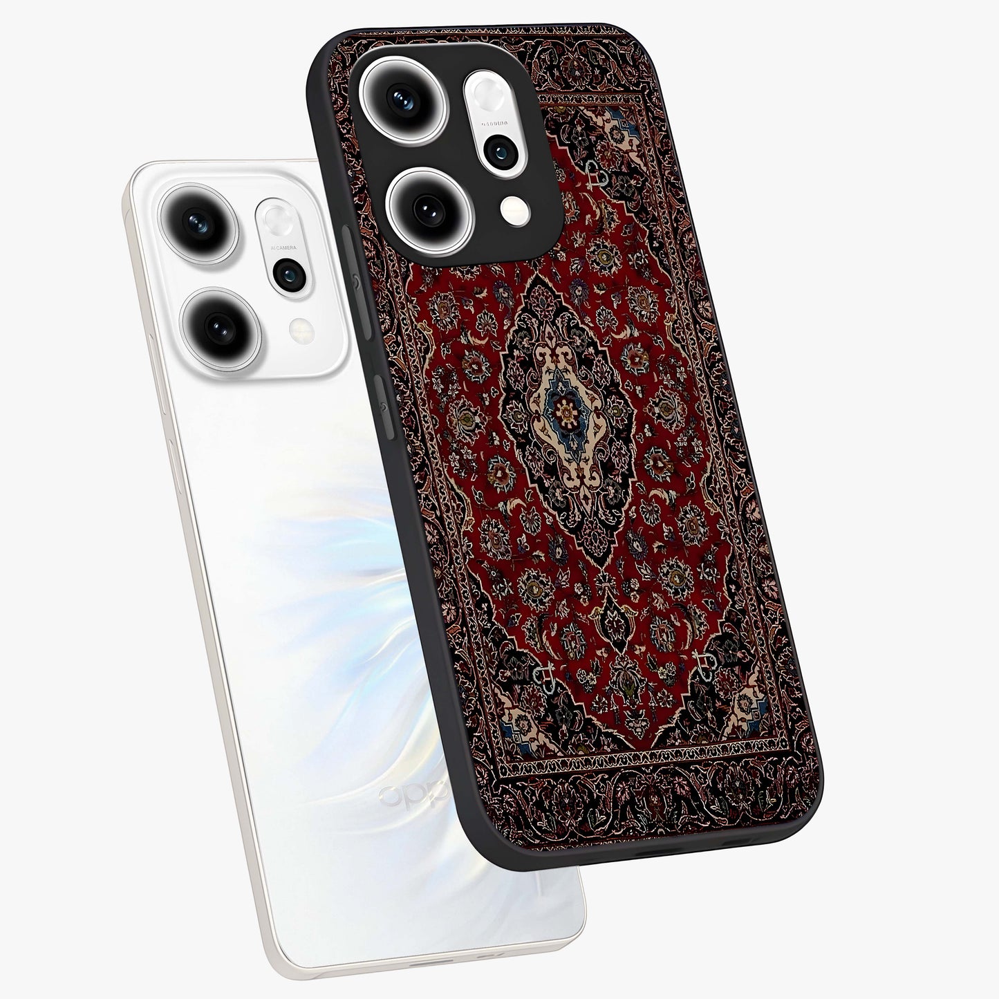 Heritage Carpet Royale Glass Case displayed in angled mockup highlighting intricate royal carpet design with heritage aesthetic.