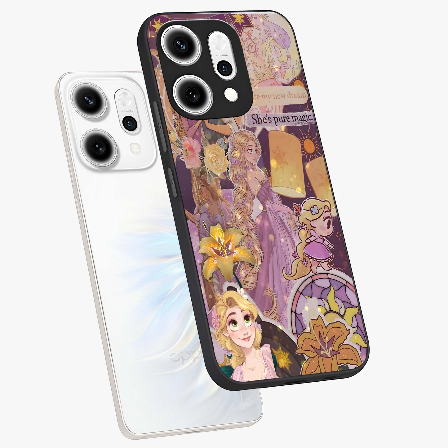 Magical Tangled Dream Glass Case displayed in angled mockup highlighting whimsical fantasy design with magical aesthetic.