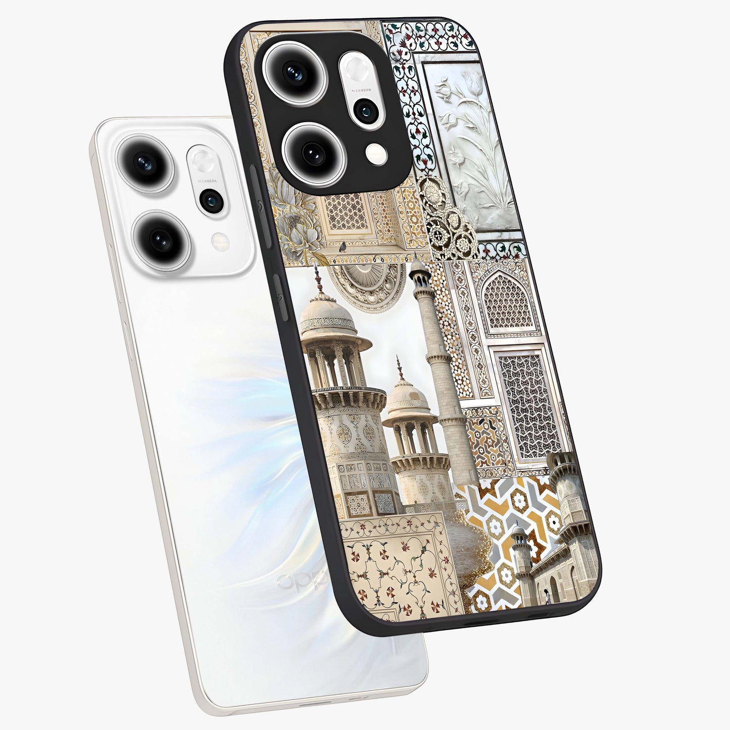 Mughal Marble Legacy Glass Case displayed in angled mockup highlighting elegant heritage marble artwork with royal aesthetic.