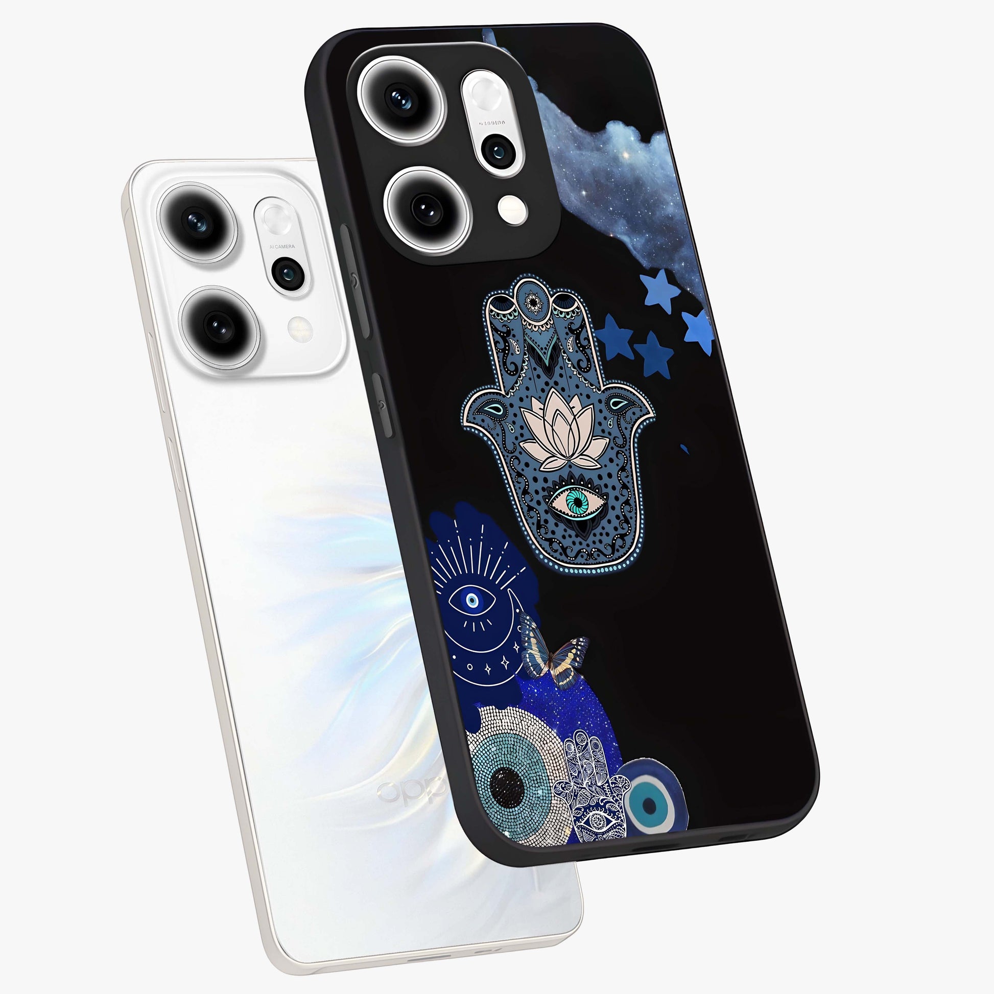 Mystic Hand Aura Glass Case displayed in angled mockup highlighting magical aura design with spiritual aesthetic style.