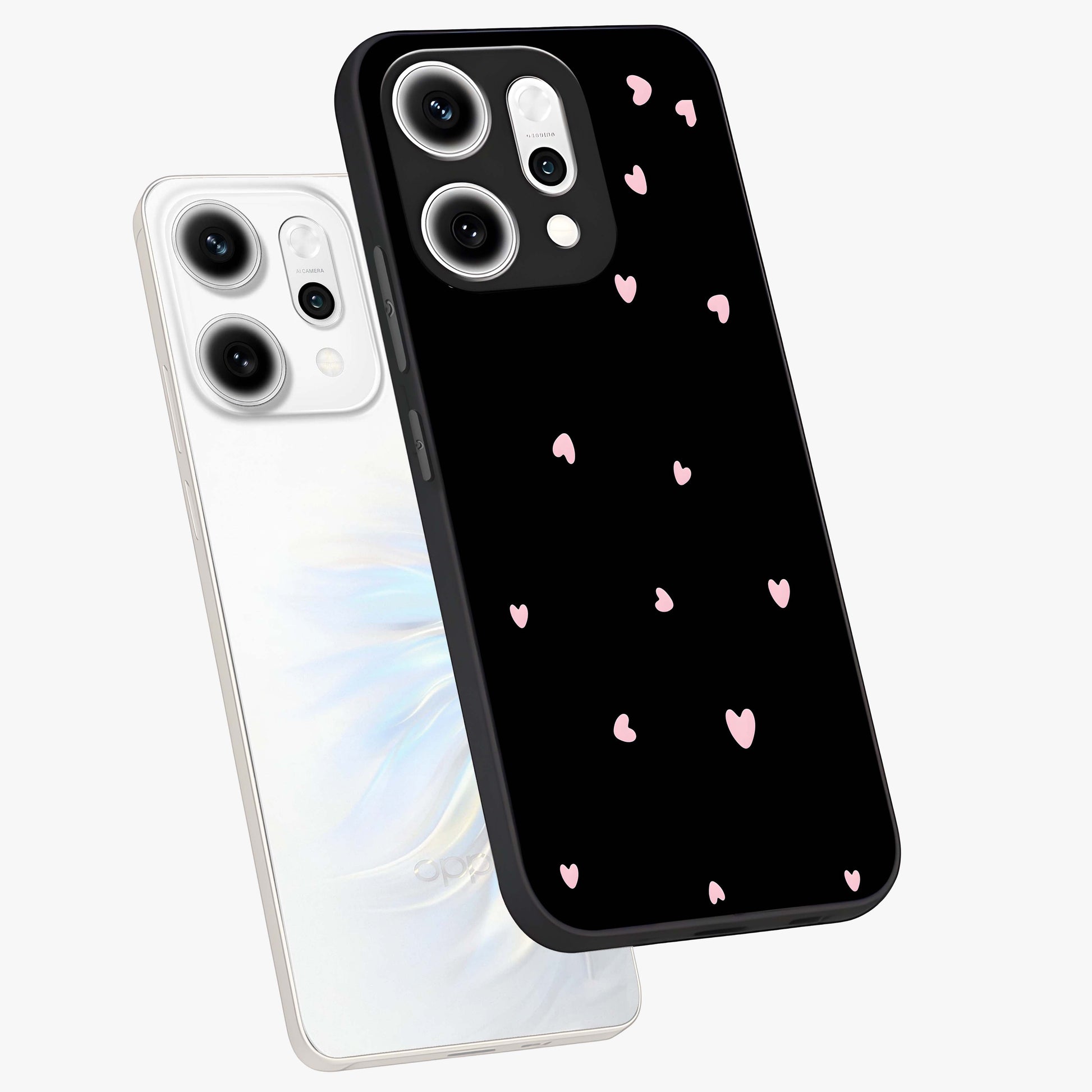 Pink Love Drops Glass Case displayed in angled mockup highlighting cute love drop design with vibrant pink aesthetic.