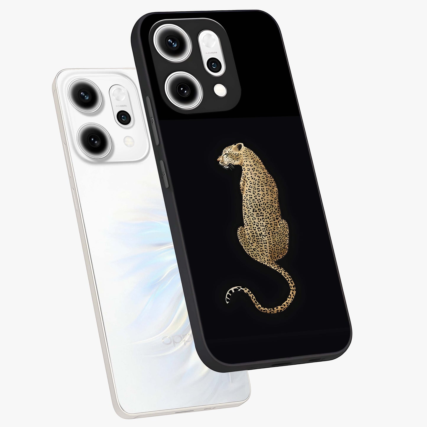 Regal Leopard Glass Case displayed in angled mockup highlighting powerful animal illustration with stylish wild aesthetic.