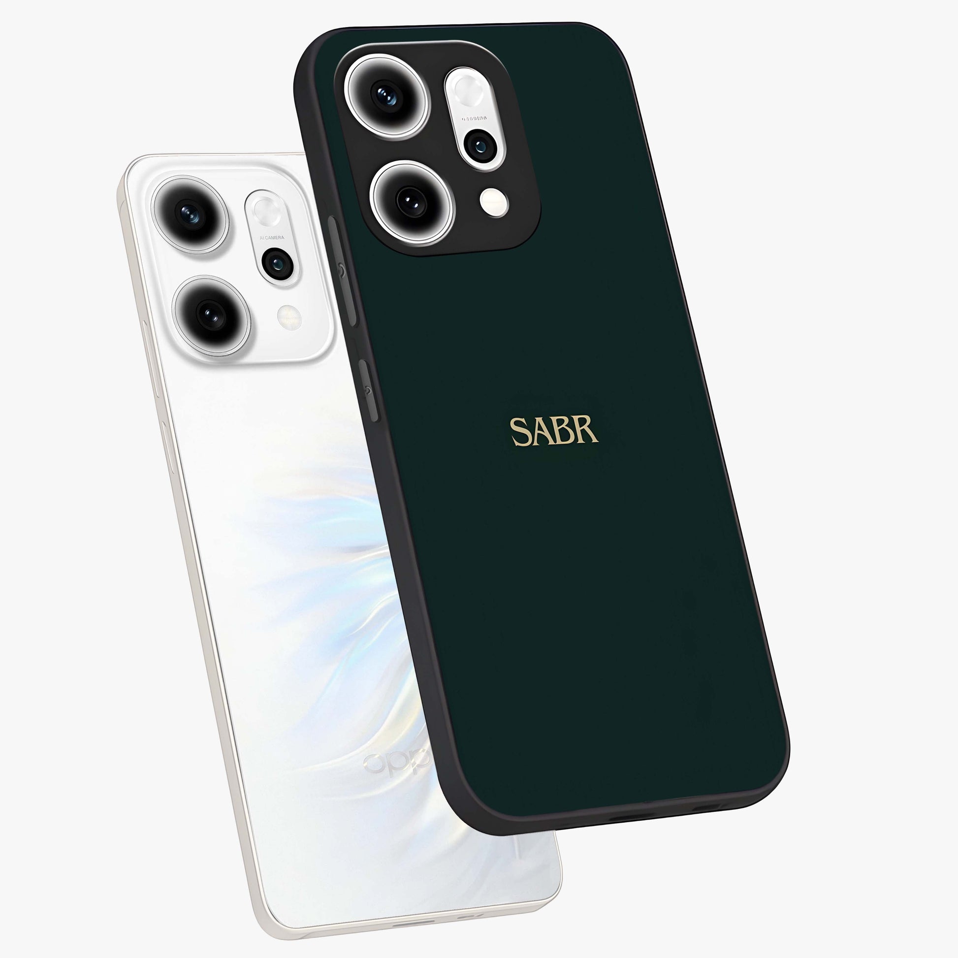 Sabr Minimal Patience Glass Case displayed in angled mockup highlighting simple inspirational design with clean aesthetic style.
