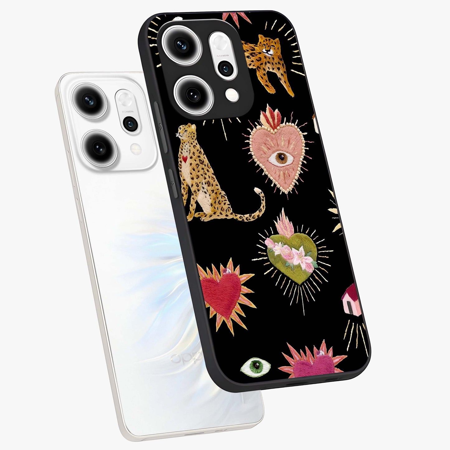 Sacred Jungle Heart Glass Case displayed in angled mockup highlighting lush tropical design with natural aesthetic style.