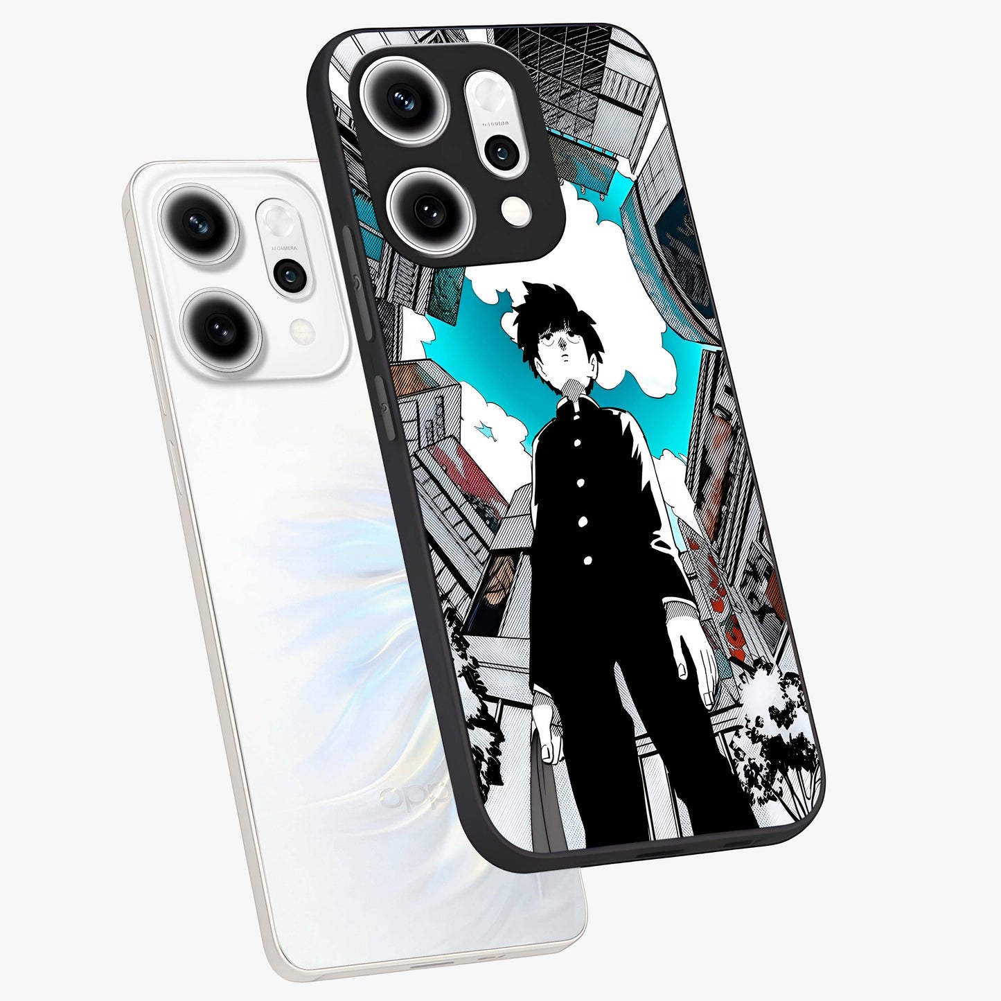 Silent Psychic Awakening Glass Case displayed in angled mockup highlighting spiritual awakening design with cosmic aesthetic.