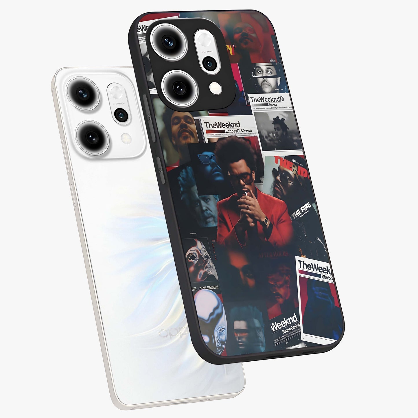 The Weeknd Glass Case displayed in angled mockup highlighting stylish pop culture inspired design with modern aesthetic.