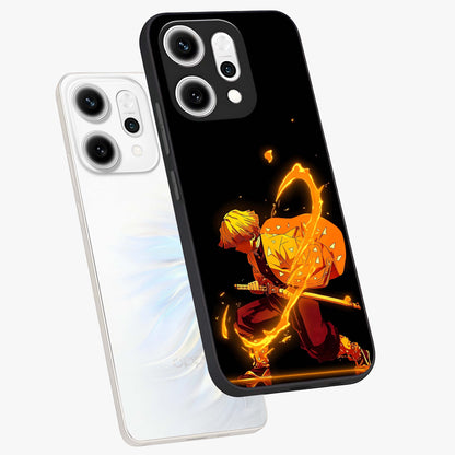 Thunder Flame Execution Glass Case displayed in angled mockup highlighting dramatic fire themed design with intense fantasy aesthetic.