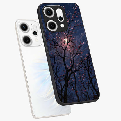 Twilight Sakura Serenade Glass Case displayed in angled mockup highlighting delicate sakura flower design with dreamy aesthetic.