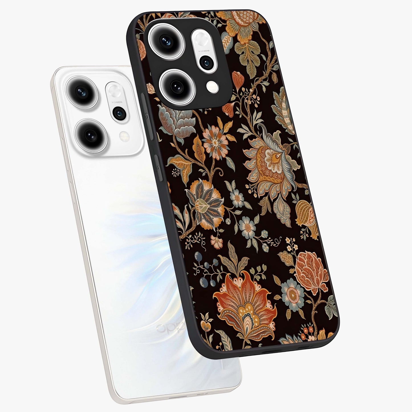 Vintage Floral Dream Glass Case displayed in angled mockup highlighting elegant vintage flower design with soft aesthetic style.