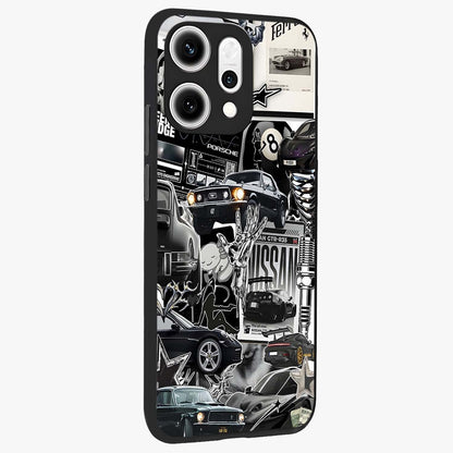 Aesthetic Dark Love Glass Case upright view showcasing dramatic romantic artwork with modern aesthetic style.