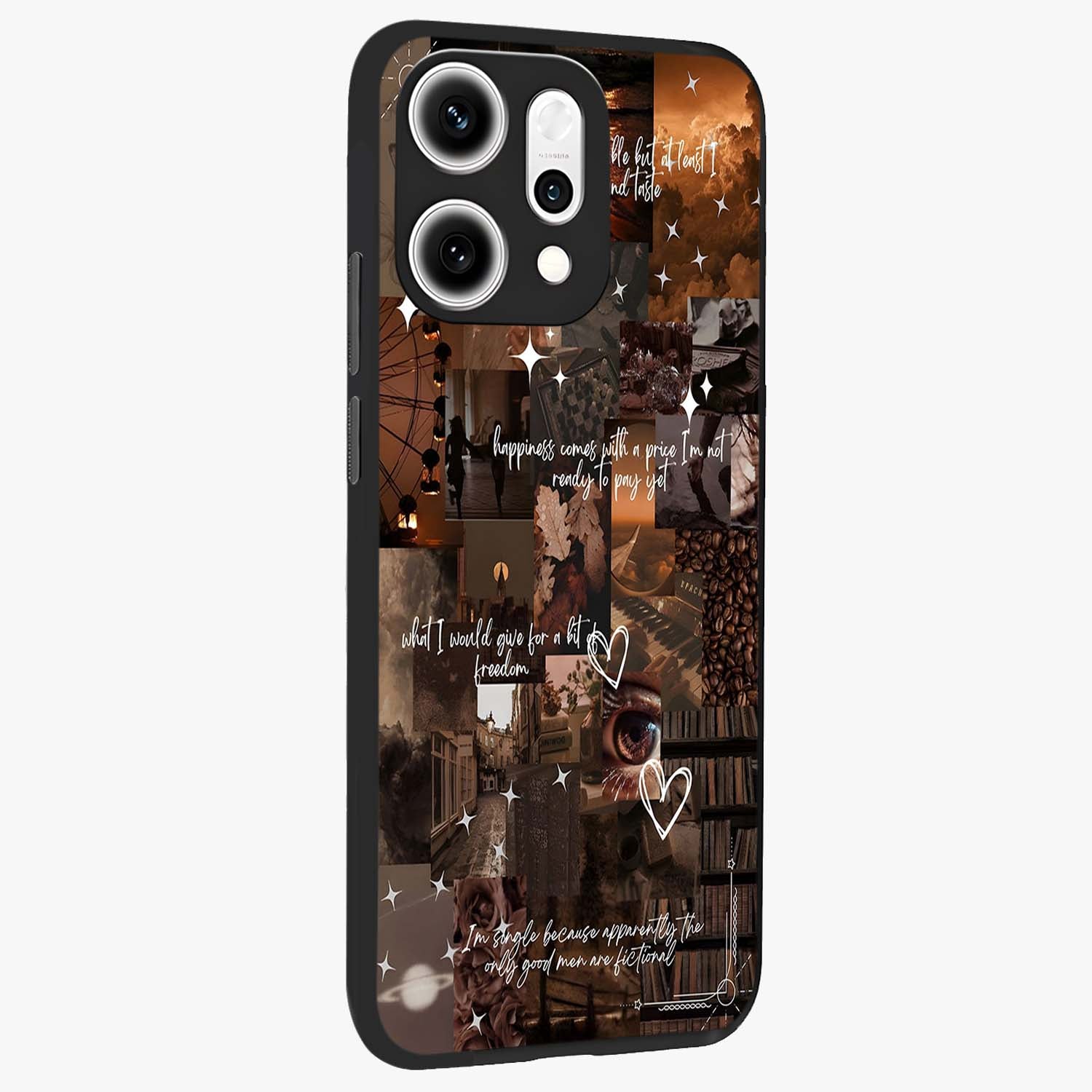 Bittersweet Aesthetic Chaos Glass Case upright view showcasing bold artistic chaos design with modern aesthetic style.