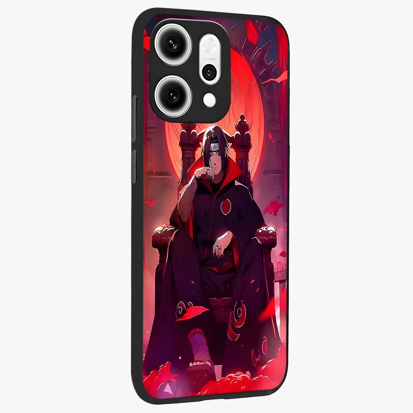 Blood Moon Sovereign Glass Case upright view showcasing powerful moon inspired artwork with cosmic aesthetic style.