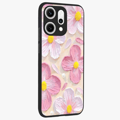 Blush Bloom Texture Glass Case upright view showcasing delicate blush floral texture with modern minimal style.