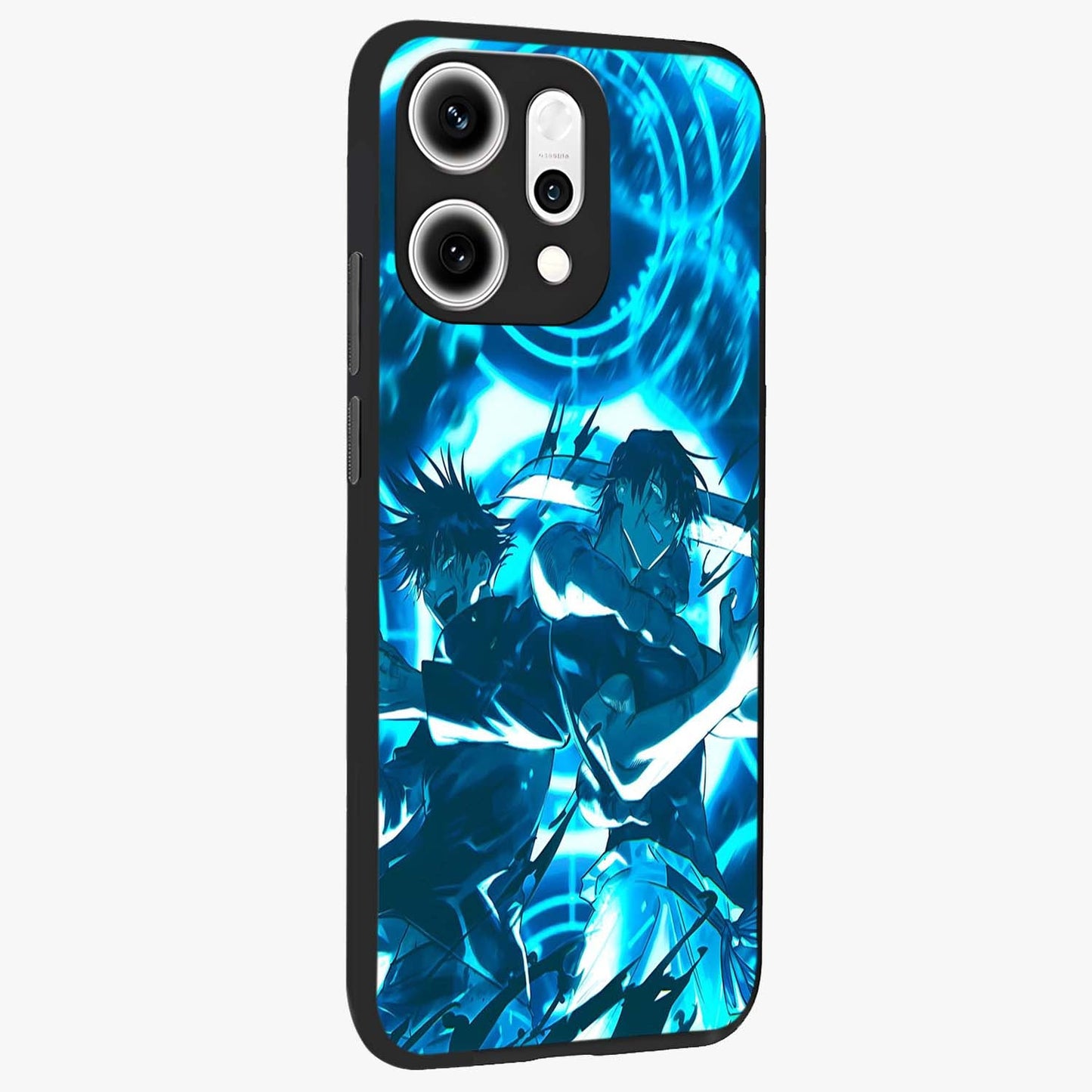 Cursed Energy Clash Glass Case upright view showcasing dramatic clash artwork with bold supernatural theme.