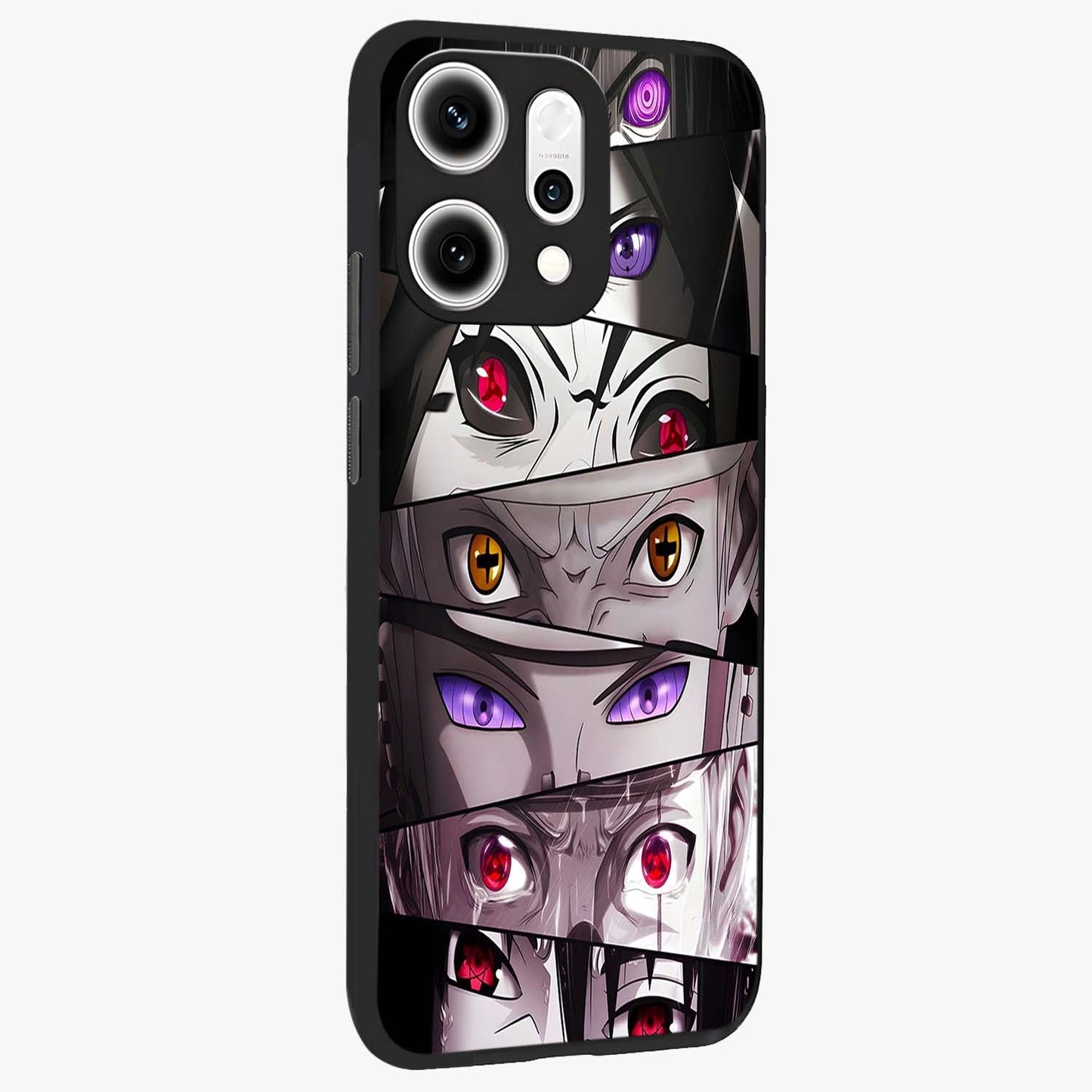 Eyes of Destiny Glass Case upright view showcasing symbolic eye artwork with dramatic artistic theme.