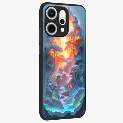 Glow Forest Portal Glass Case upright view showcasing enchanted forest portal artwork with fantasy nature theme.