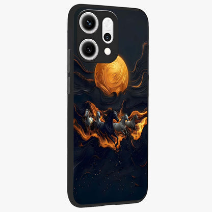 Golden Royal Heritage Glass Case upright view showcasing elegant royal artwork with classic heritage theme.
