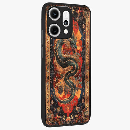 Inferno Dragon Soul Glass Case upright view showcasing intense dragon artwork with fantasy fire theme.