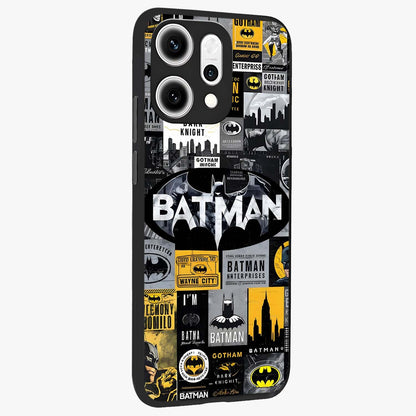 Knight Gotham Rise Glass Case upright view showcasing bold vigilante themed artwork with gothic city vibe.
