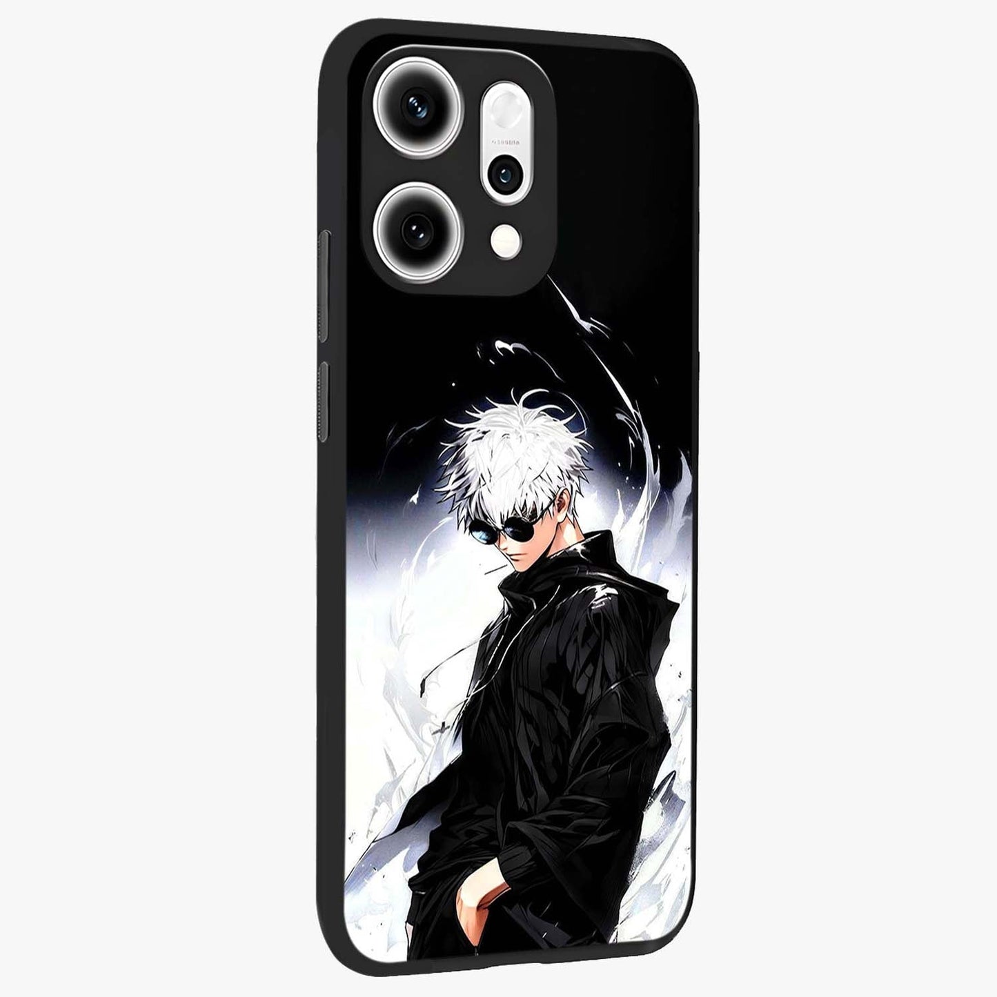 Limitless Shadow King Glass Case upright view showcasing bold shadow warrior artwork with epic fantasy theme.