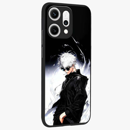 Limitless Shadow King Glass Case upright view showcasing bold shadow warrior artwork with epic fantasy theme.