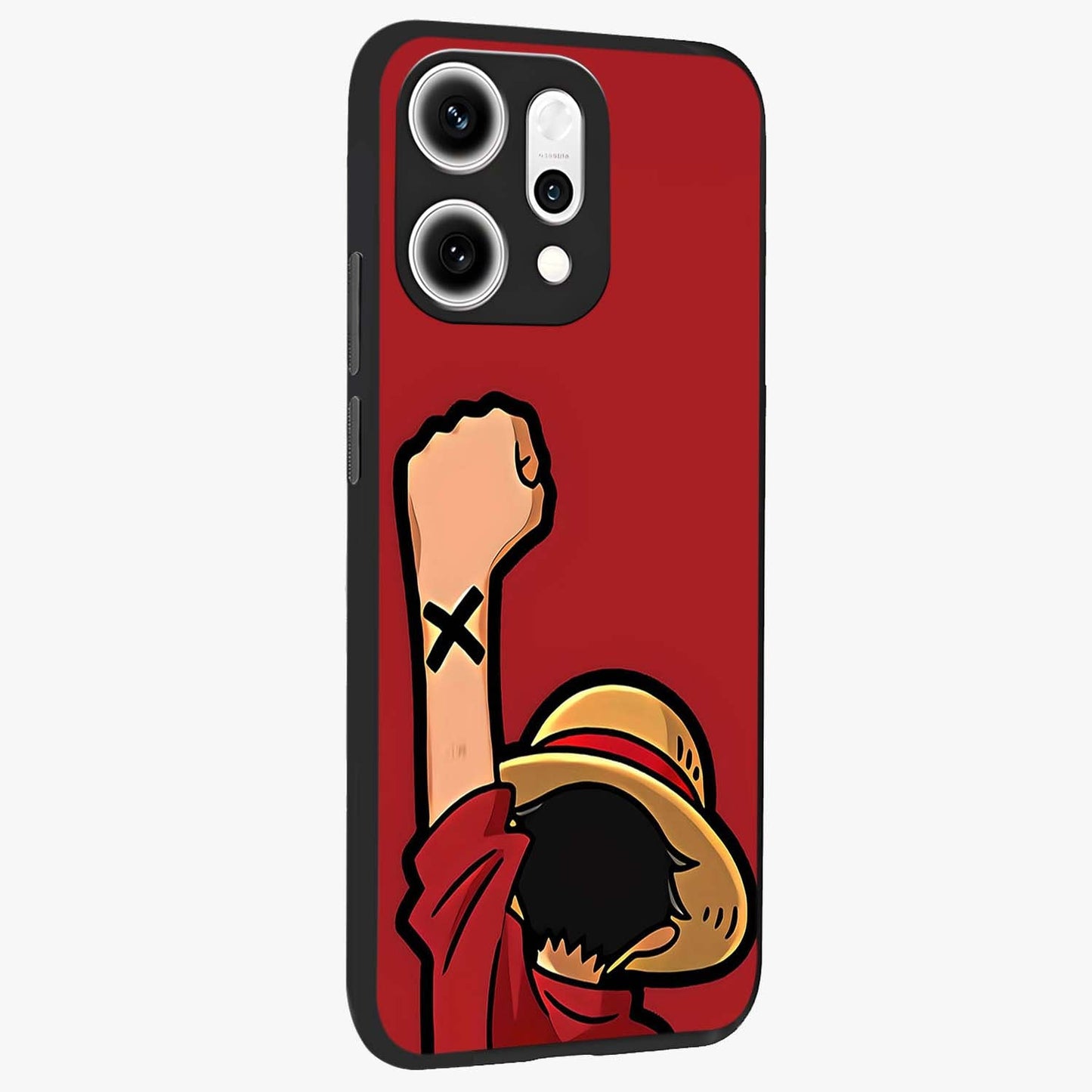 Luffy X Spirit Glass Case upright view showcasing striking anime artwork with adventurous character theme.