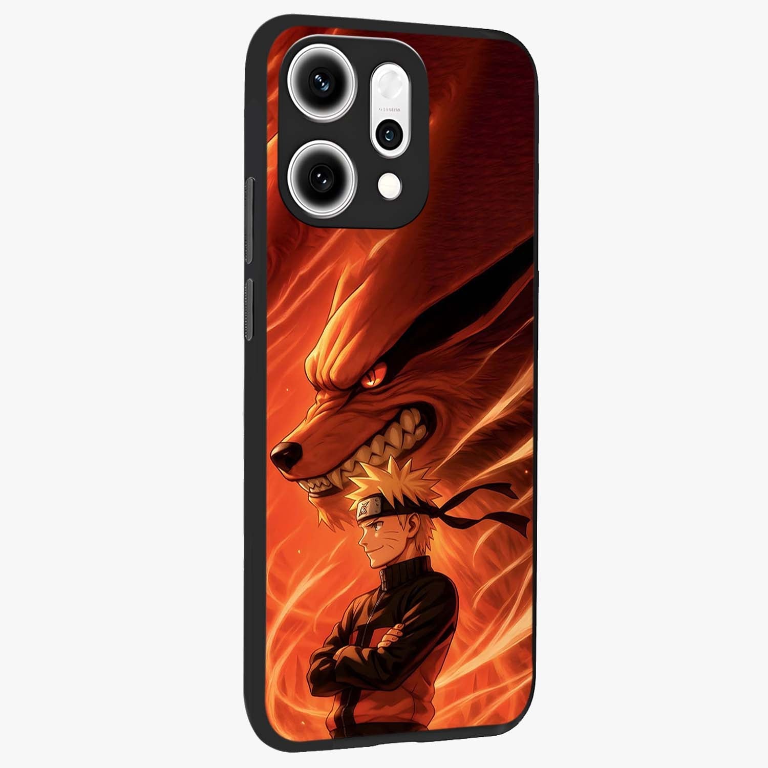 Nine Tails Legacy Glass Case upright view showcasing dramatic nine-tails artwork with intense anime themed design.