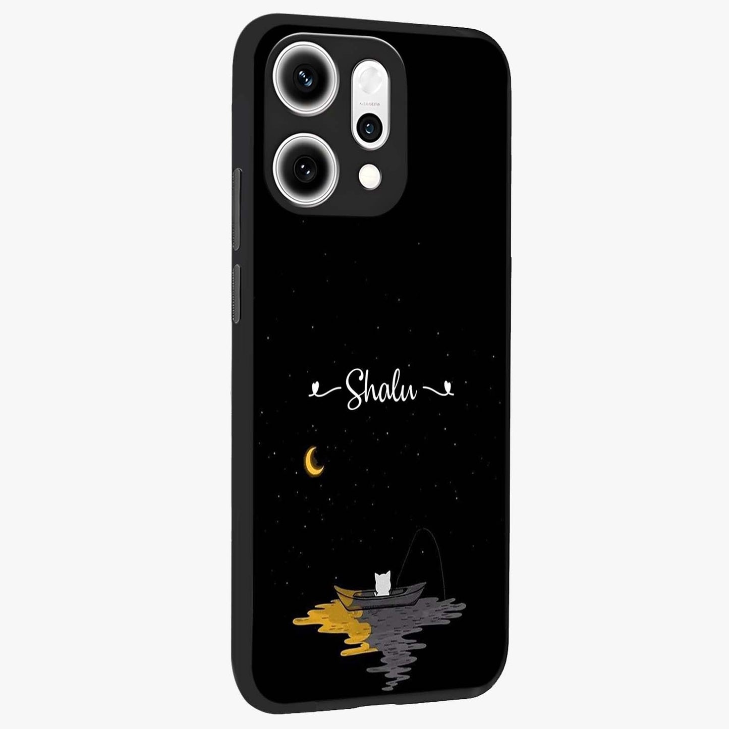 Silent Night Row Glass Case upright view showcasing tranquil night artwork with serene landscape theme.