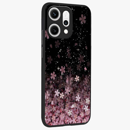 Small Starry Flowers Glass Case upright view showcasing charming floral artwork with dreamy starry theme.