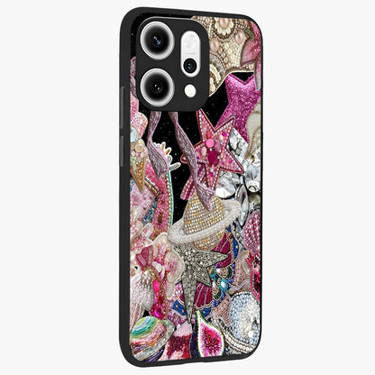 Starlit Jewel Dream Glass Case upright view showcasing radiant star inspired artwork with magical night theme.