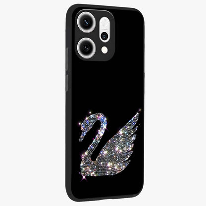 Starlit Swan Grace Glass Case upright view showcasing beautiful swan artwork with peaceful night themed design.