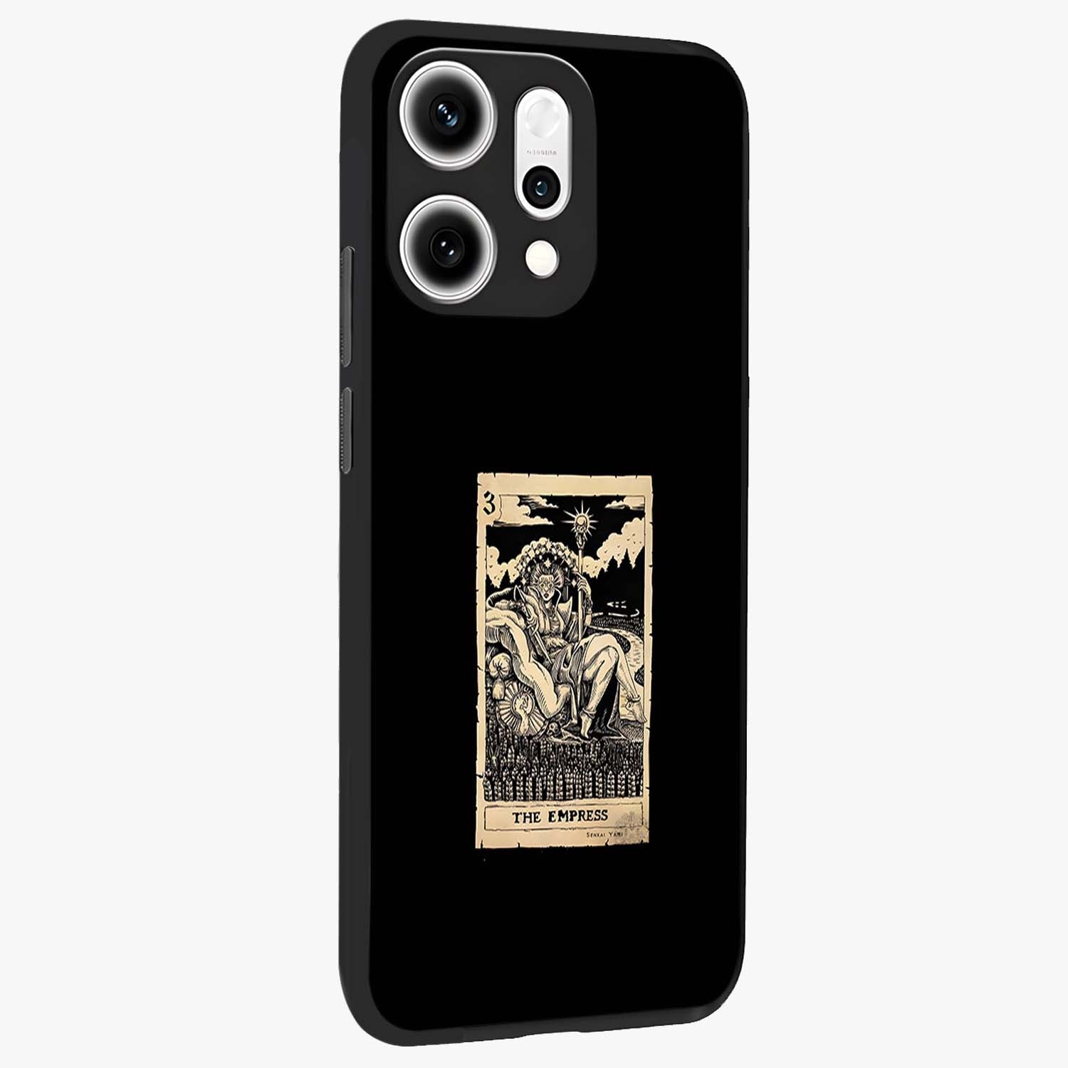 The Empress Glass Case upright view showcasing powerful empress themed artwork with luxurious artistic theme.