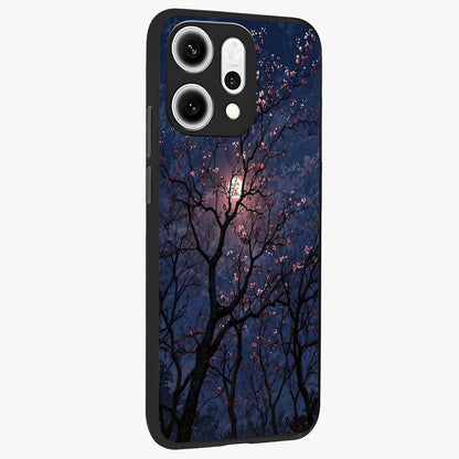 Twilight Sakura Serenade Glass Case upright view showcasing beautiful cherry blossom artwork with serene evening theme.