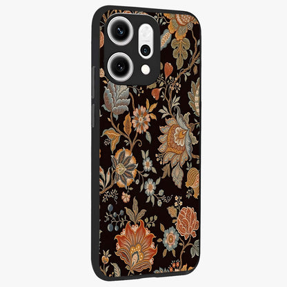 Vintage Floral Dream Glass Case upright view showcasing delicate floral artwork with timeless vintage theme.