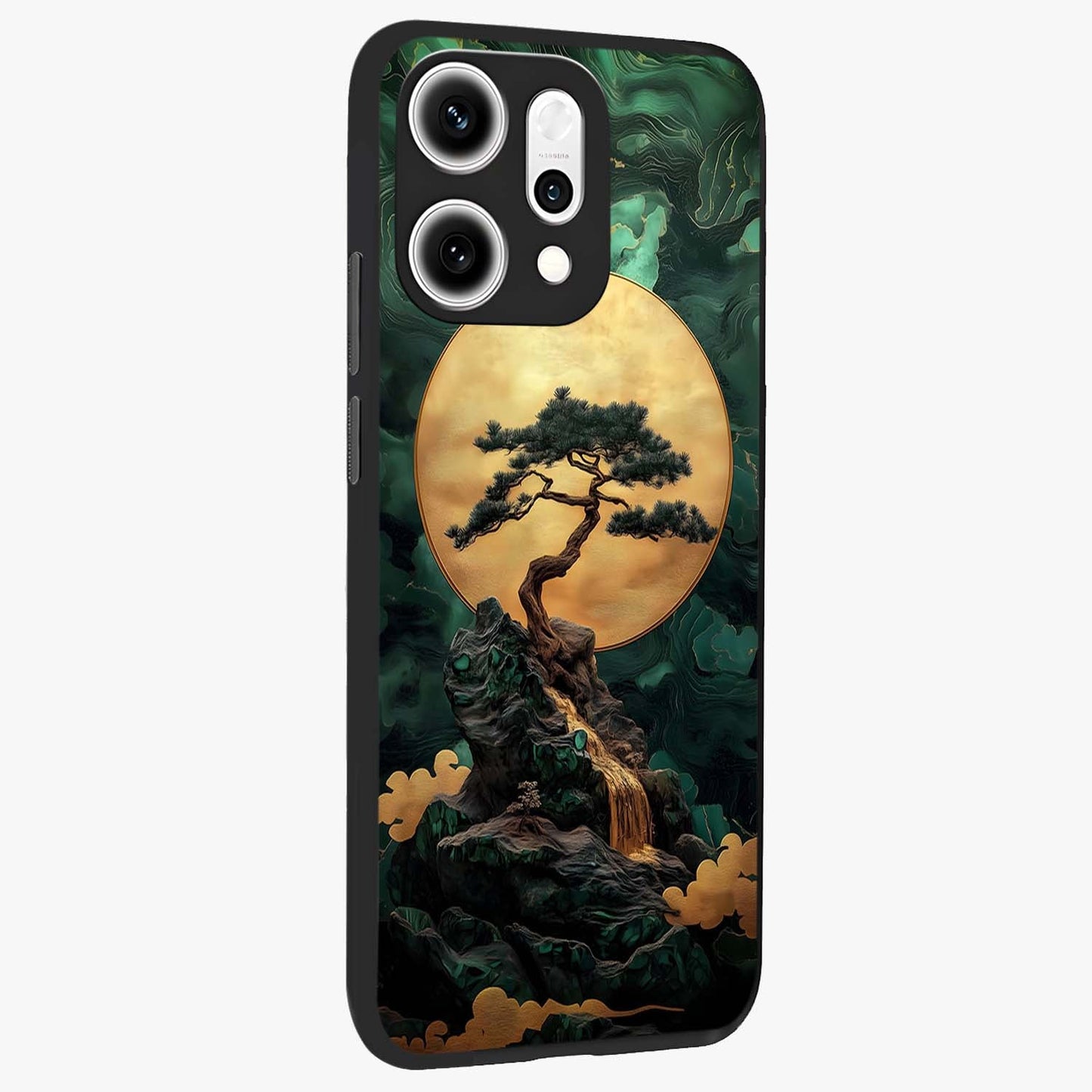Zen Moon Rise Glass Case upright view showcasing serene moon artwork with tranquil night theme.