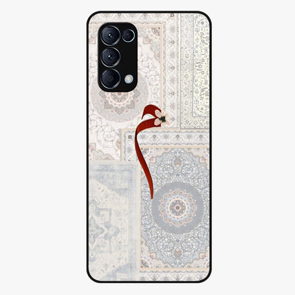 White Aesthetic Bow Glass Case showing flat back view with minimal bow artwork and glossy glass finish.