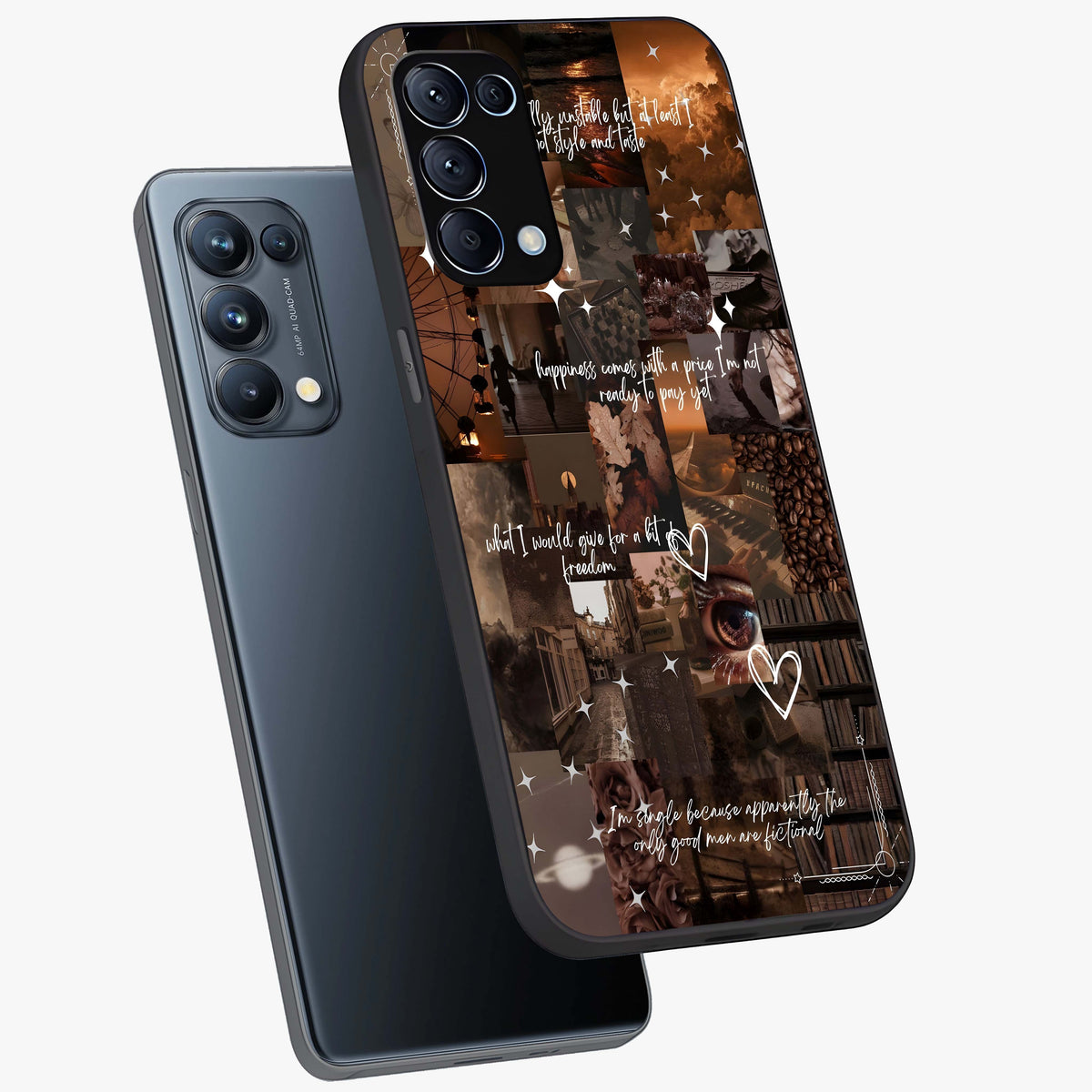 Bittersweet Aesthetic Chaos Glass Case displayed in angled mockup highlighting expressive abstract artwork and edgy aesthetic theme.